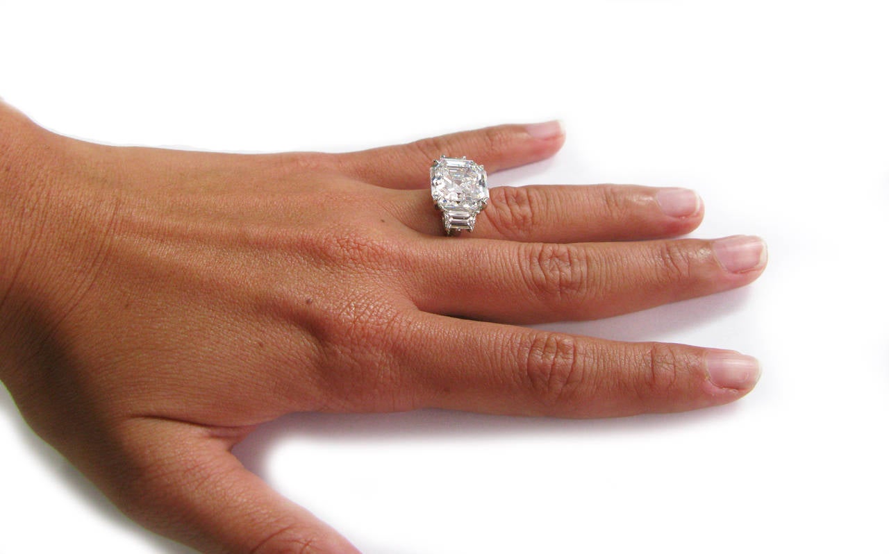 9.02 Carat GIA Cert Asscher Cut Diamond Platinum Engagement Ring 5