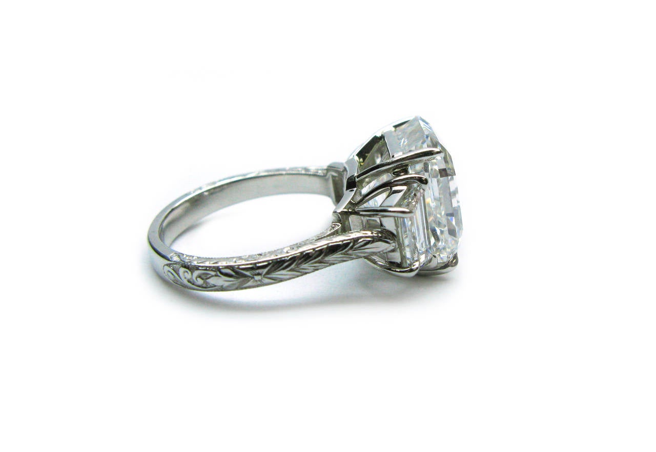 9.02 Carat GIA Cert Asscher Cut Diamond Platinum Engagement Ring 2