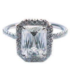 2.07 Carat GIA Certified Crisscut Diamond Pave Frame Engagement Ring