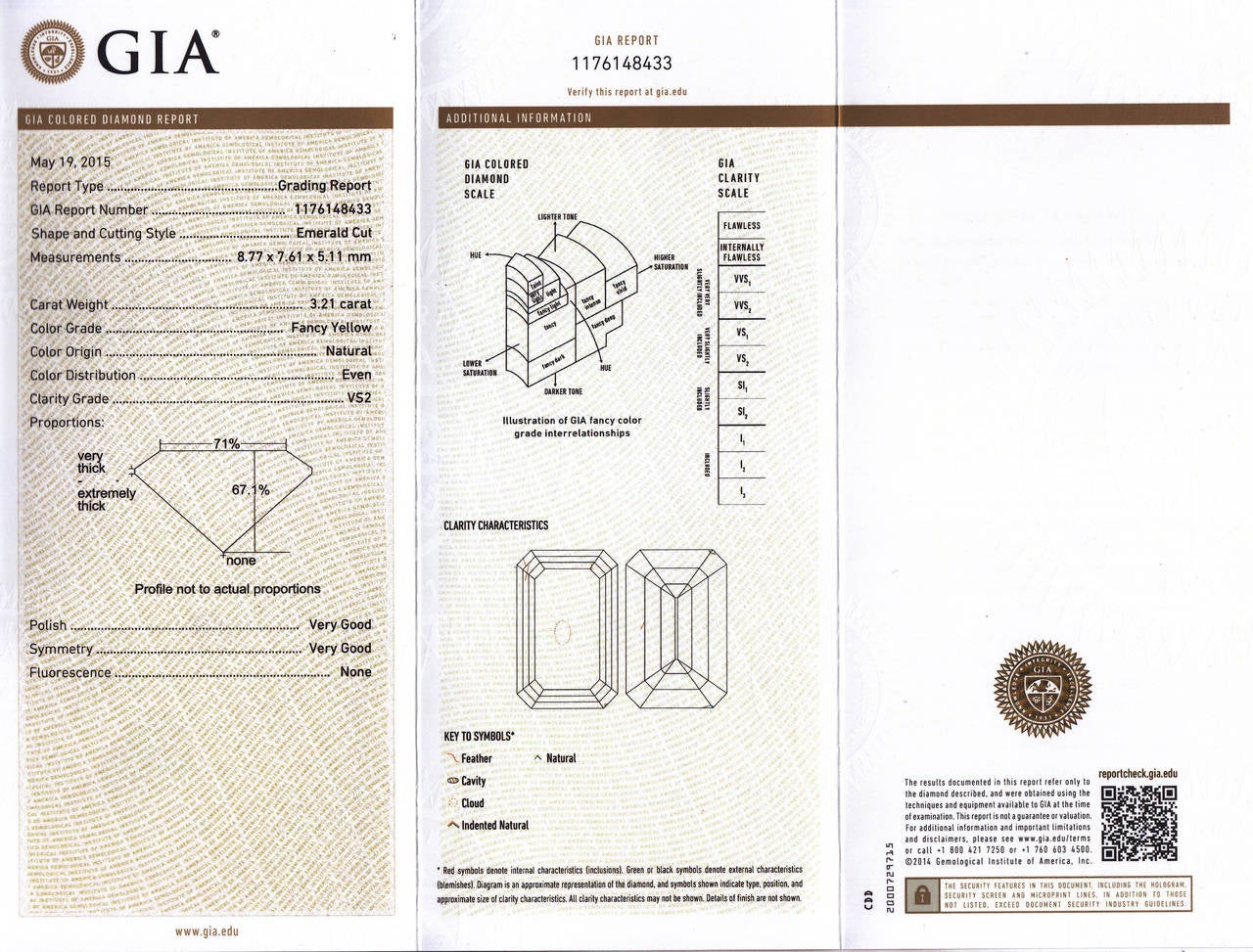 6.70 Carat GIA Cert Fancy Yellow Emerald cut  Diamond Frame Earrings For Sale 3