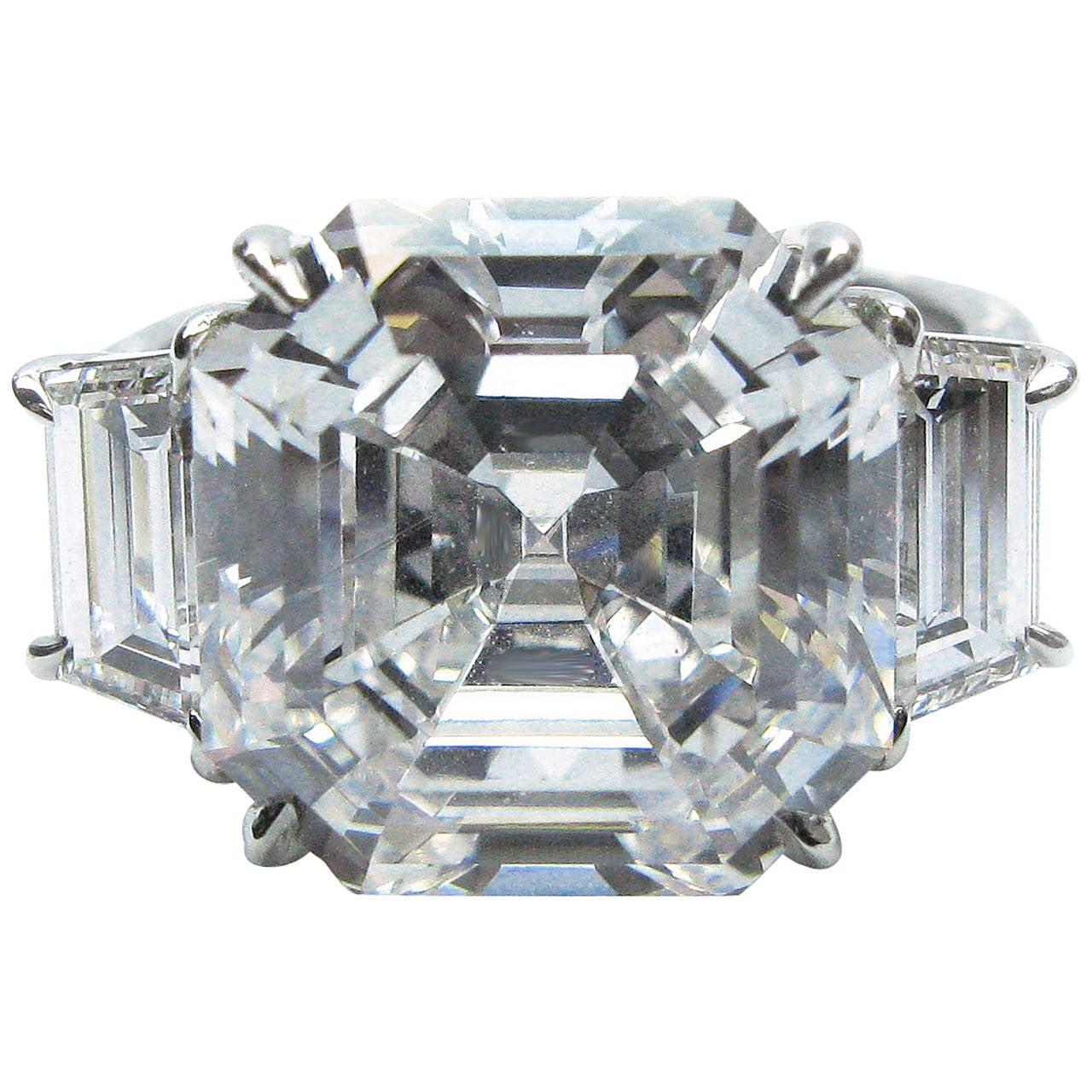9.02 Carat GIA Cert Asscher Cut Diamond Platinum Engagement Ring