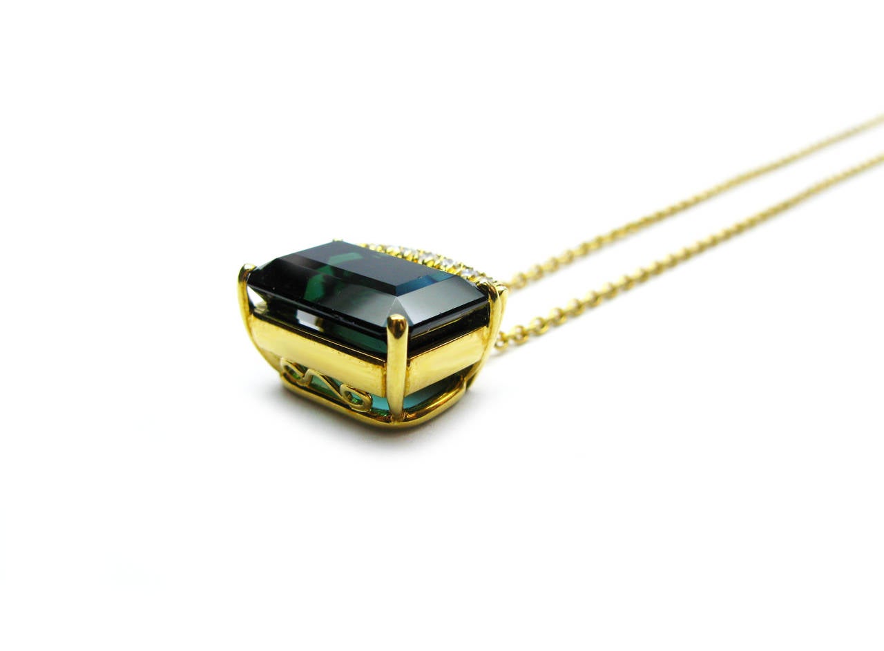 Women's Kurt Wayne Tourmaline & Diamond Pendant