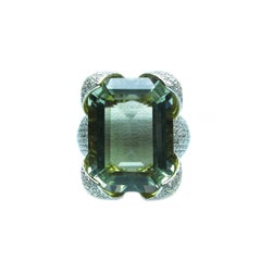 Prasiolite & Diamond Cocktail Ring