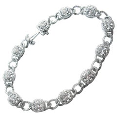 Cushion Diamond Pave Platinum Link Bracelet