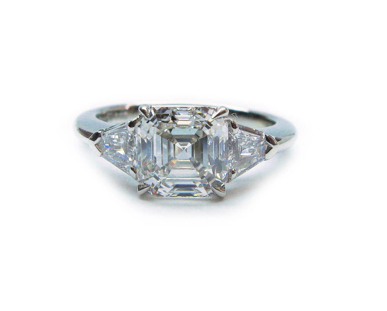 Contemporary J. Birnbach 2.19 Carat F VS1 GIA  Asscher Cut Diamond Ring