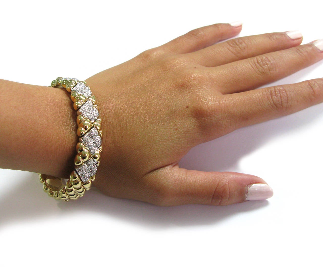 Italian Diamond Gold Cuff Bracelet 3