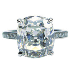 7.01 Carat GIA Cert Cushion Diamond Platinum Engagement Ring