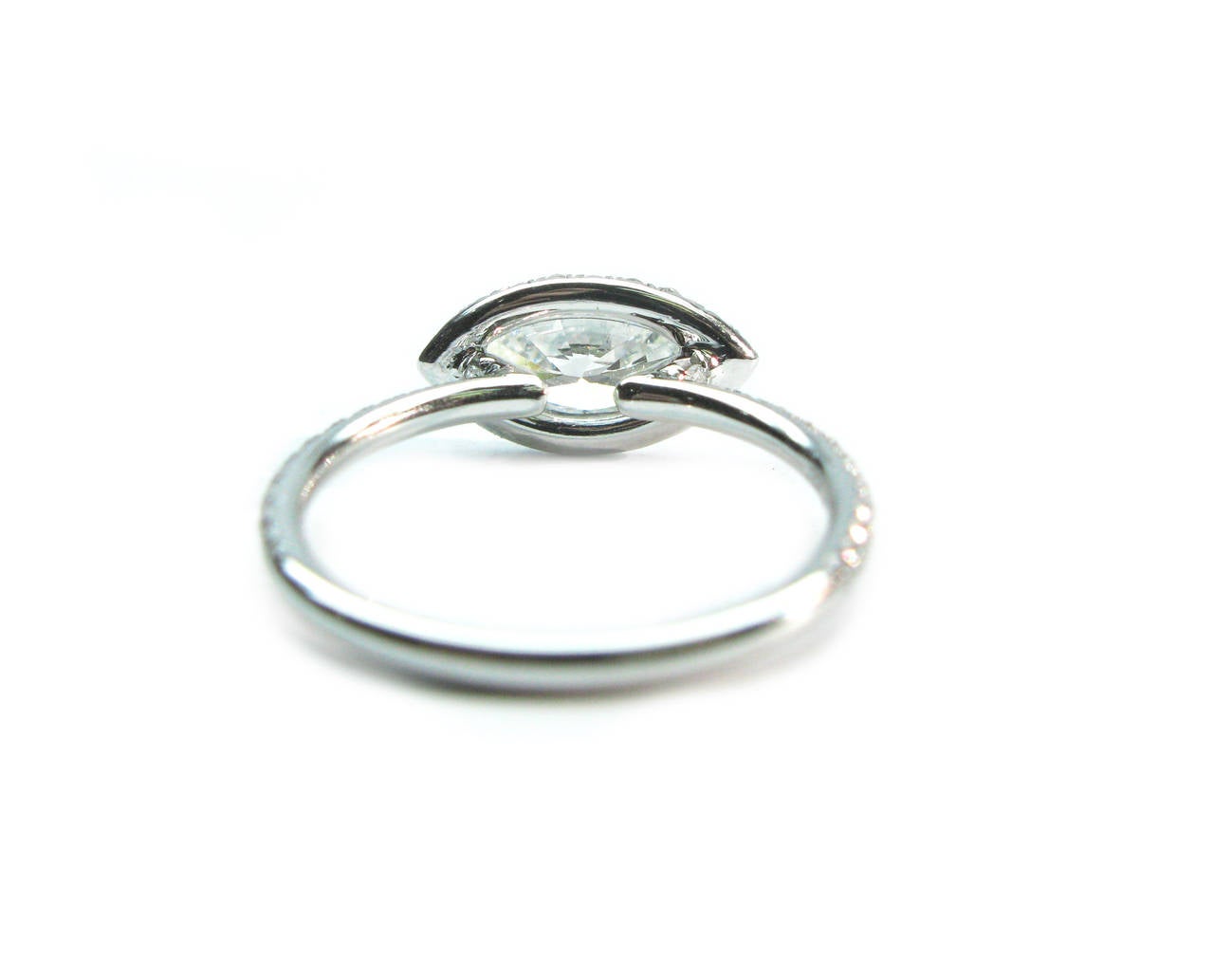 Women's 1.01 Carat Marquise Diamond Platinum Frame Engagement Ring