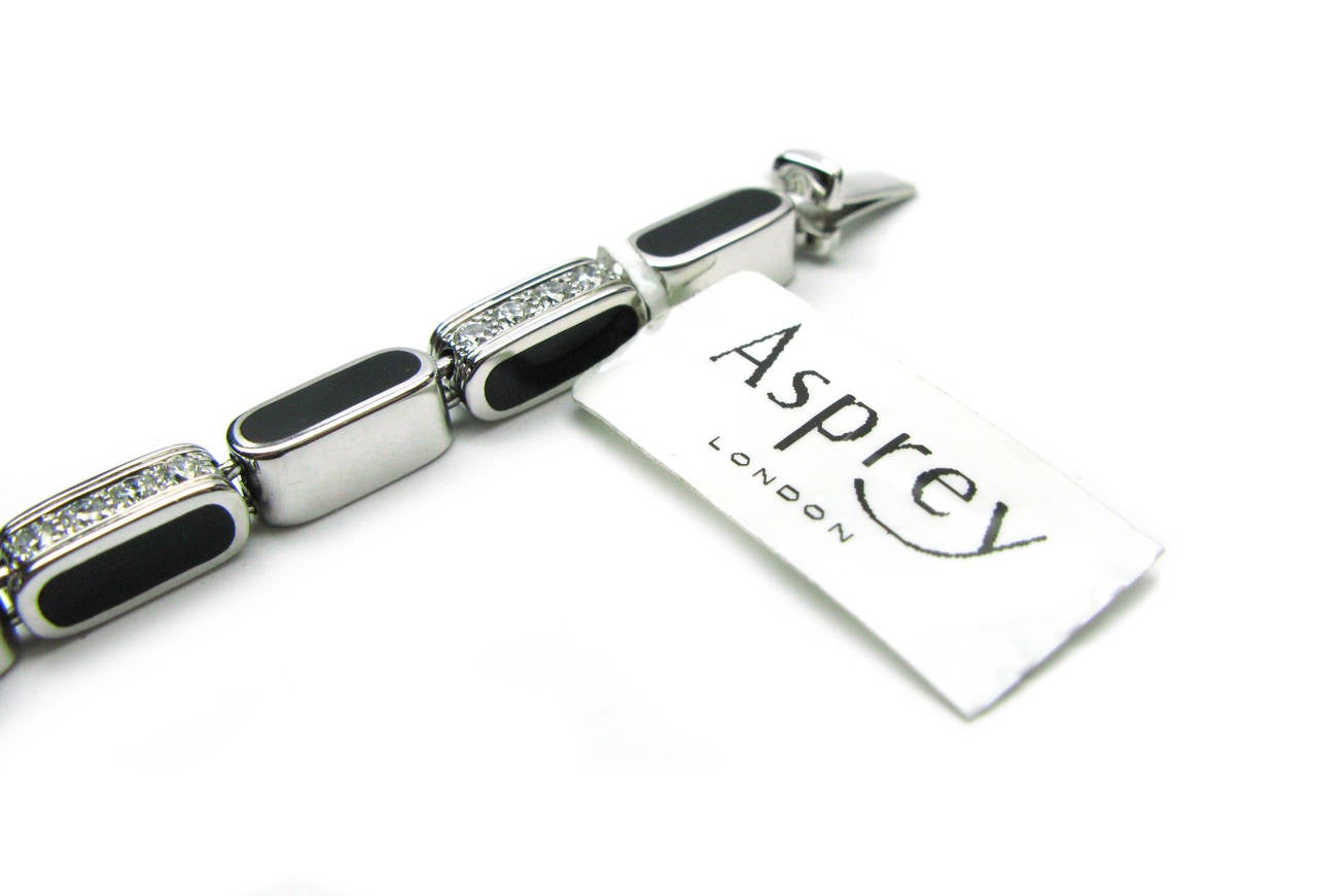 Asprey Onyx Diamond Gold Bracelet 1
