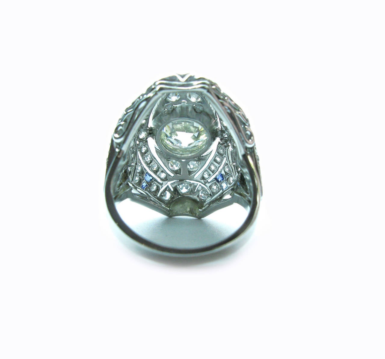 Women's 2.26 Carat Old European Diamond Art Deco Ring