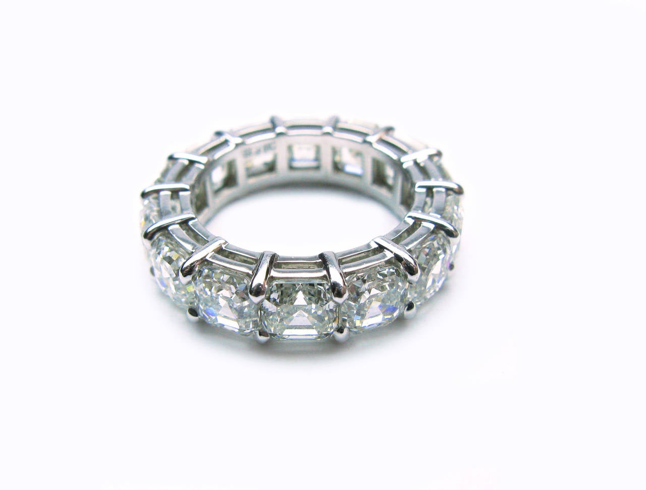 Asscher Cut Diamond Platinum Eternity Band Ring