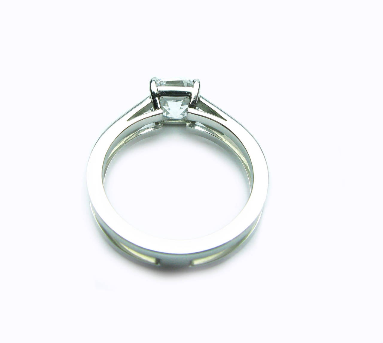 Women's 1.57 Carat GIA E VVS2 Antique Asscher Diamond Platinum Ring
