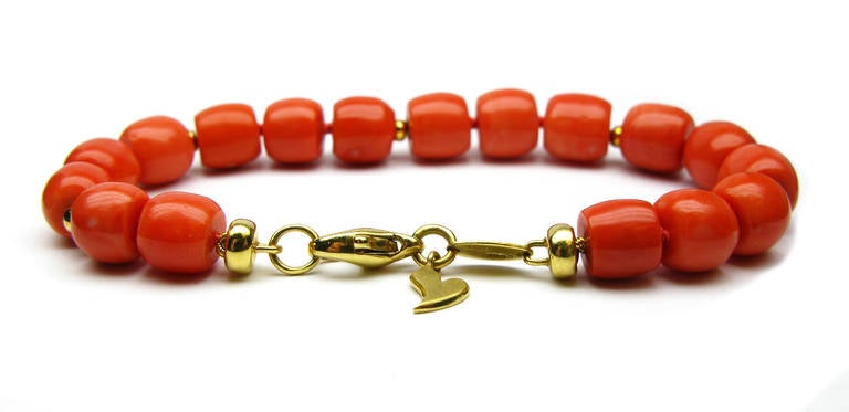 Henry Dunay Coral Bead Necklace and Bracelet Set 1