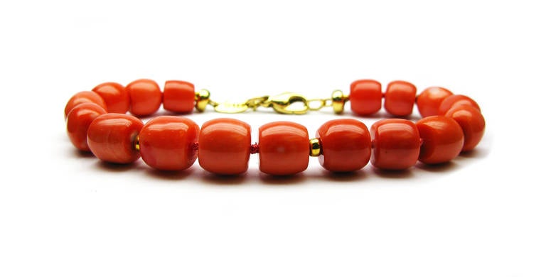 Women's Henry Dunay Coral Bead Necklace and Bracelet Set