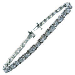 Oval Diamond Platinum Tennis Bracelet 12