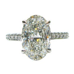 3.01 Carat Oval Diamond Platinum Engagement Ring