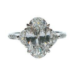 2.14 Carat Oval Diamond Platinum Engagement Ring