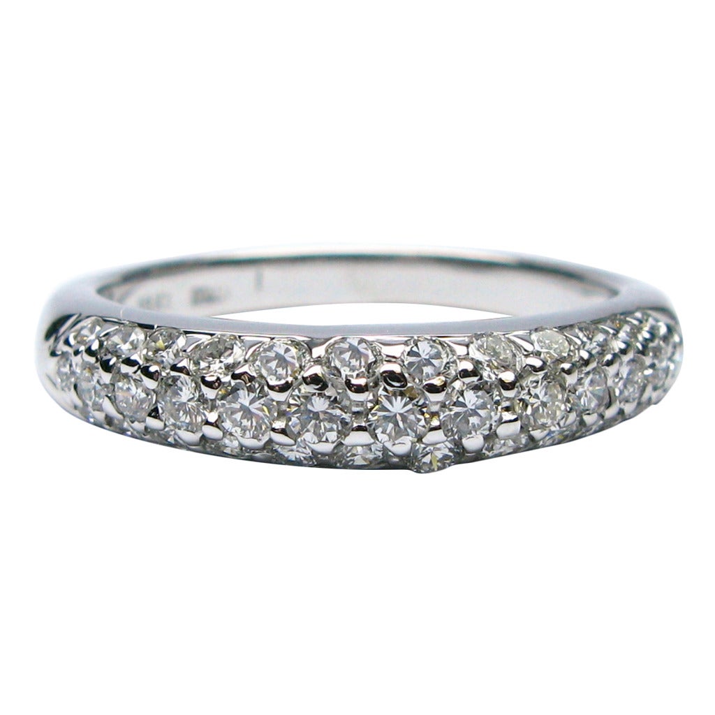 1.00 Carat White Gold Pave Wedding Band