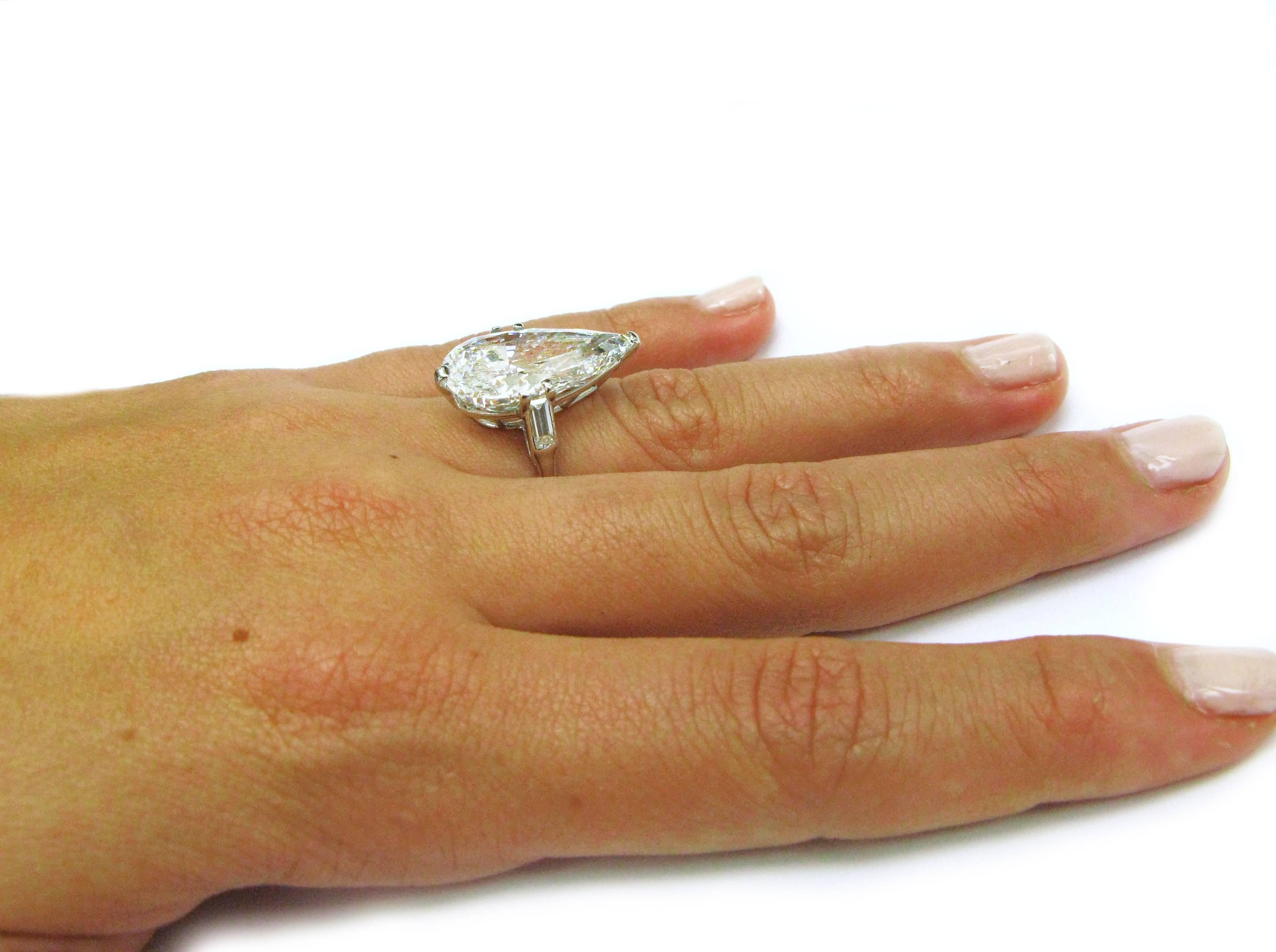 Cartier GIA Cert 10::02 Karat Birnenförmiger Diamant Platin Ring 4