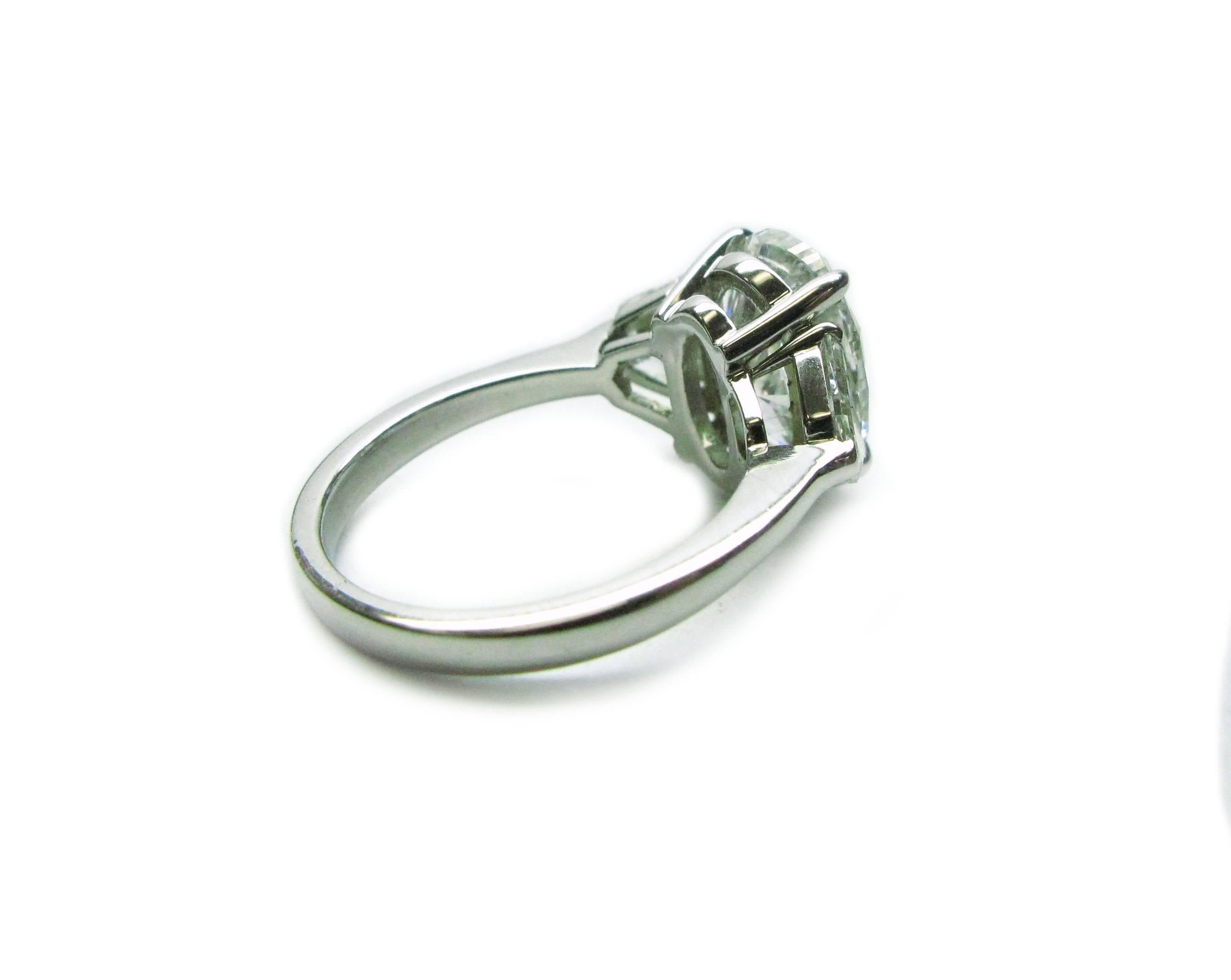 Women's 3.63 Carat GIA Cert Oval Diamond Platinum Engagement Ring