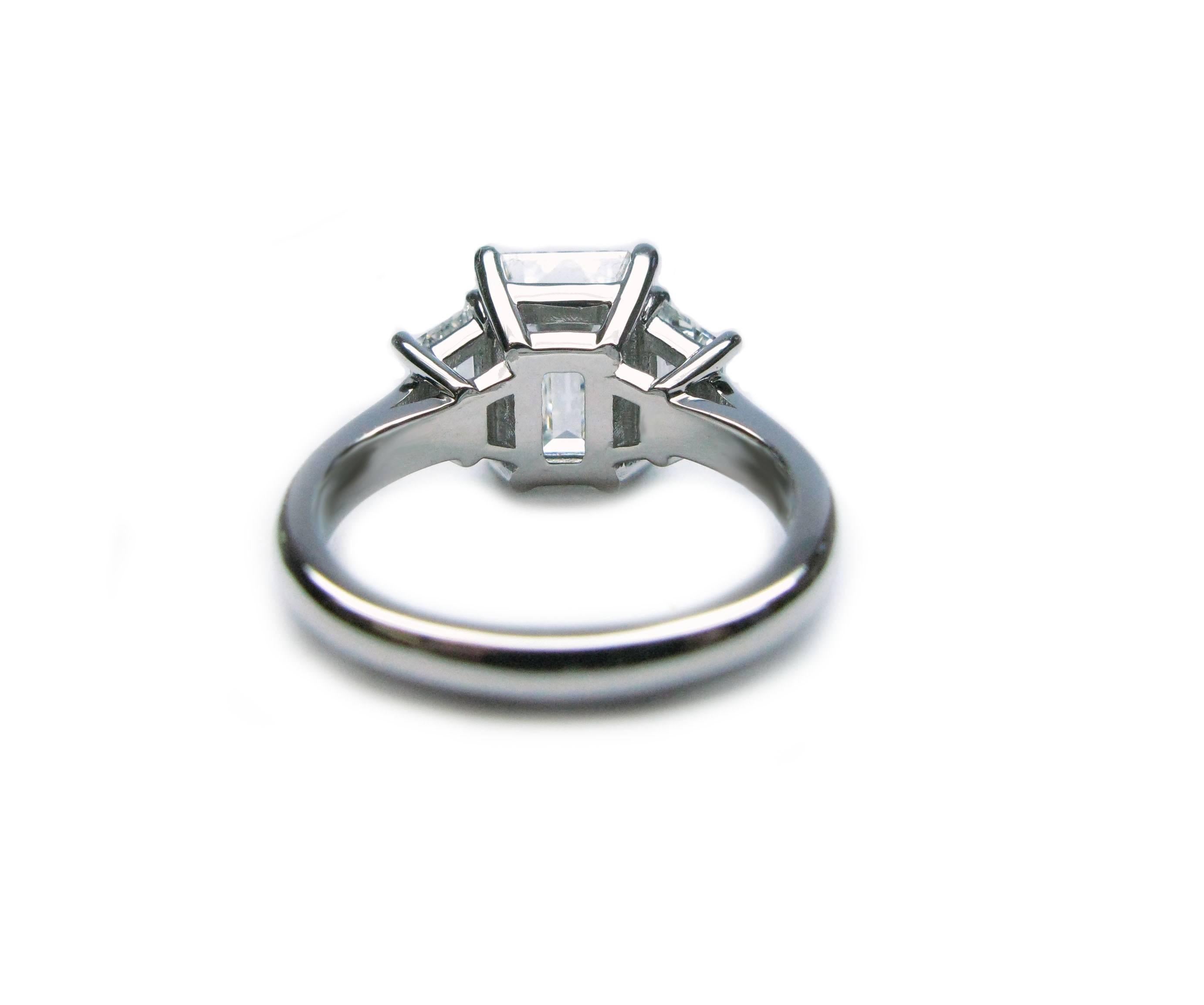 Women's 3.13 Carat Emerald Diamond Platinum Ring