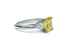 J. Birnbach 1.74 carat Fancy Vivid Yellow Radiant Diamond Engagement Ring
