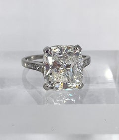  Cartier 6.71 carat Cushion Brilliant Diamond Platinum Engagement Ring 