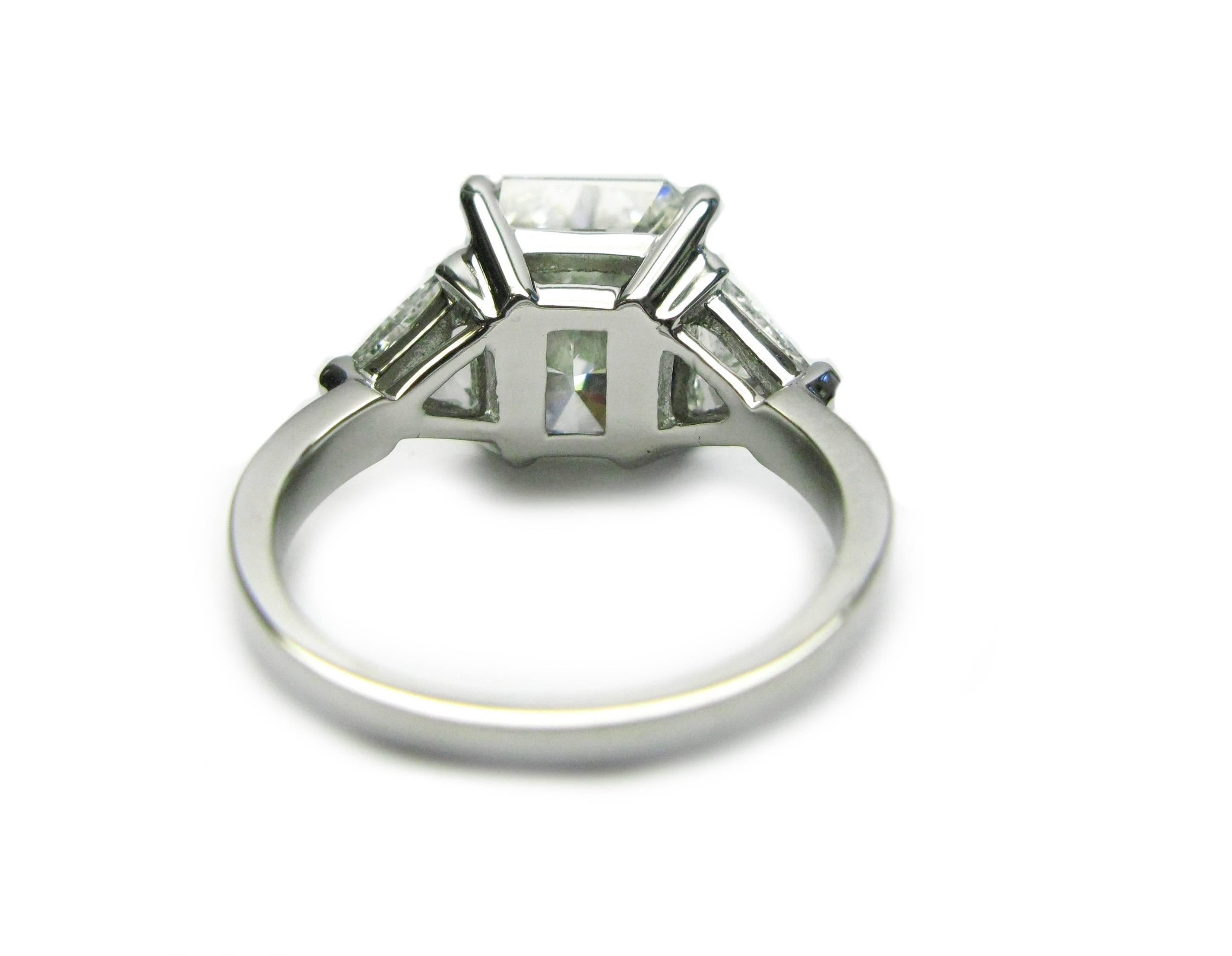 5.00 Carat GIA Cert Radiant Diamond Platinum Engagement Ring 1