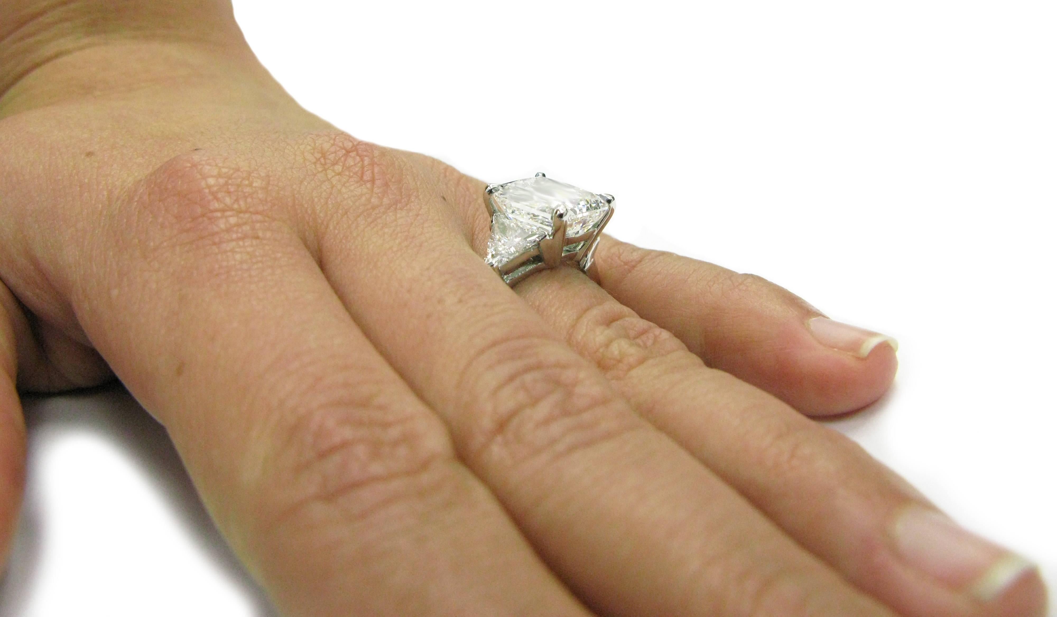 5.00 Carat GIA Cert Radiant Diamond Platinum Engagement Ring 5