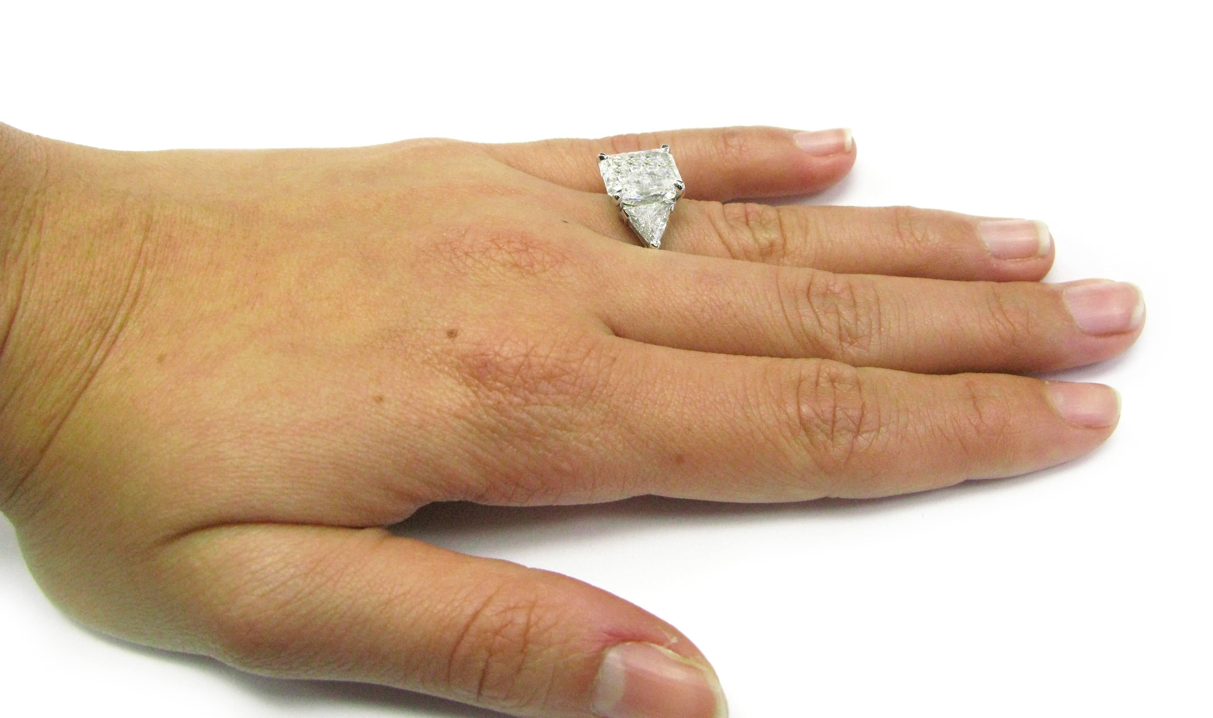 5.00 Carat GIA Cert Radiant Diamond Platinum Engagement Ring 3