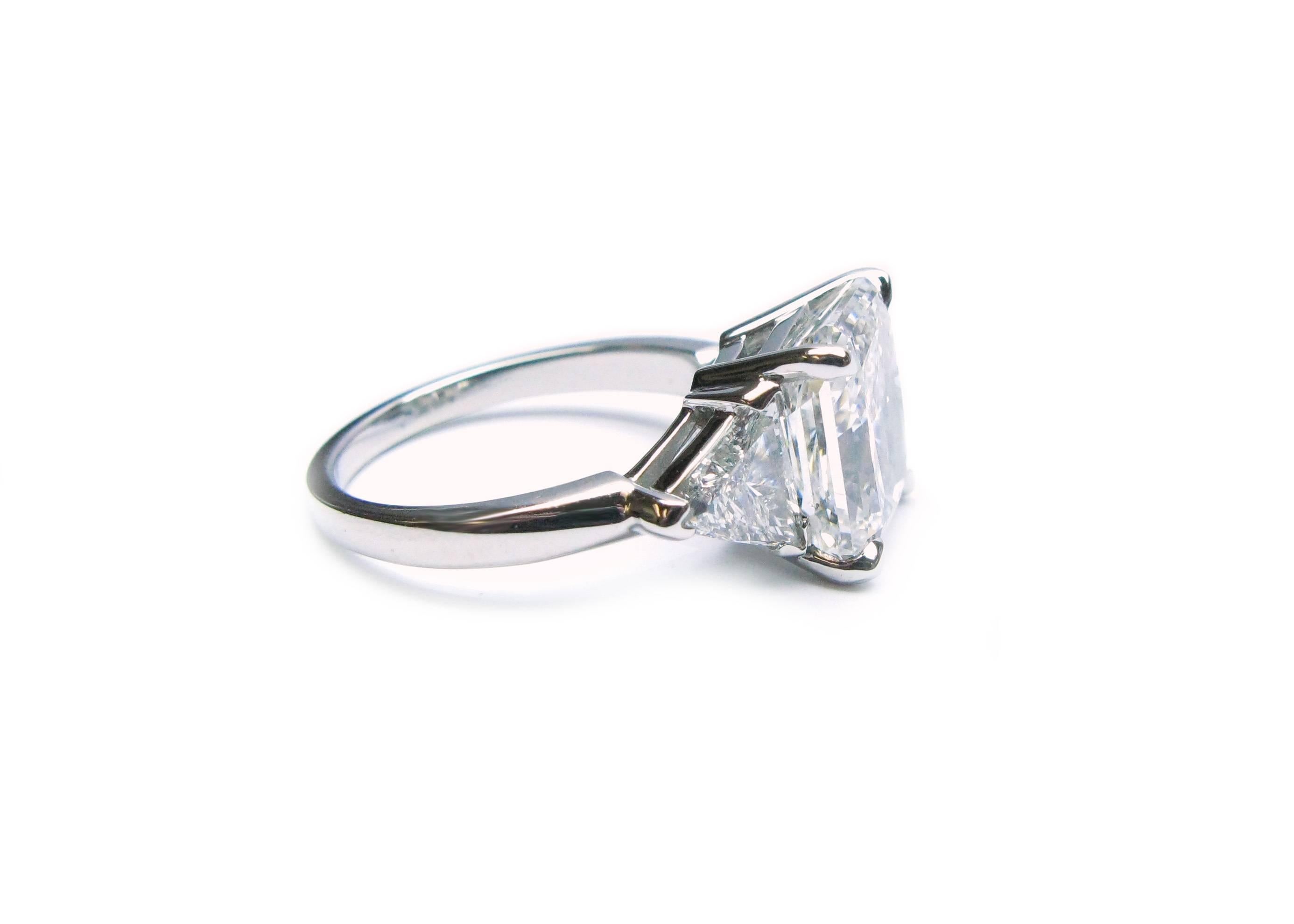 5.00 Carat GIA Cert Radiant Diamond Platinum Engagement Ring In New Condition In New York, NY