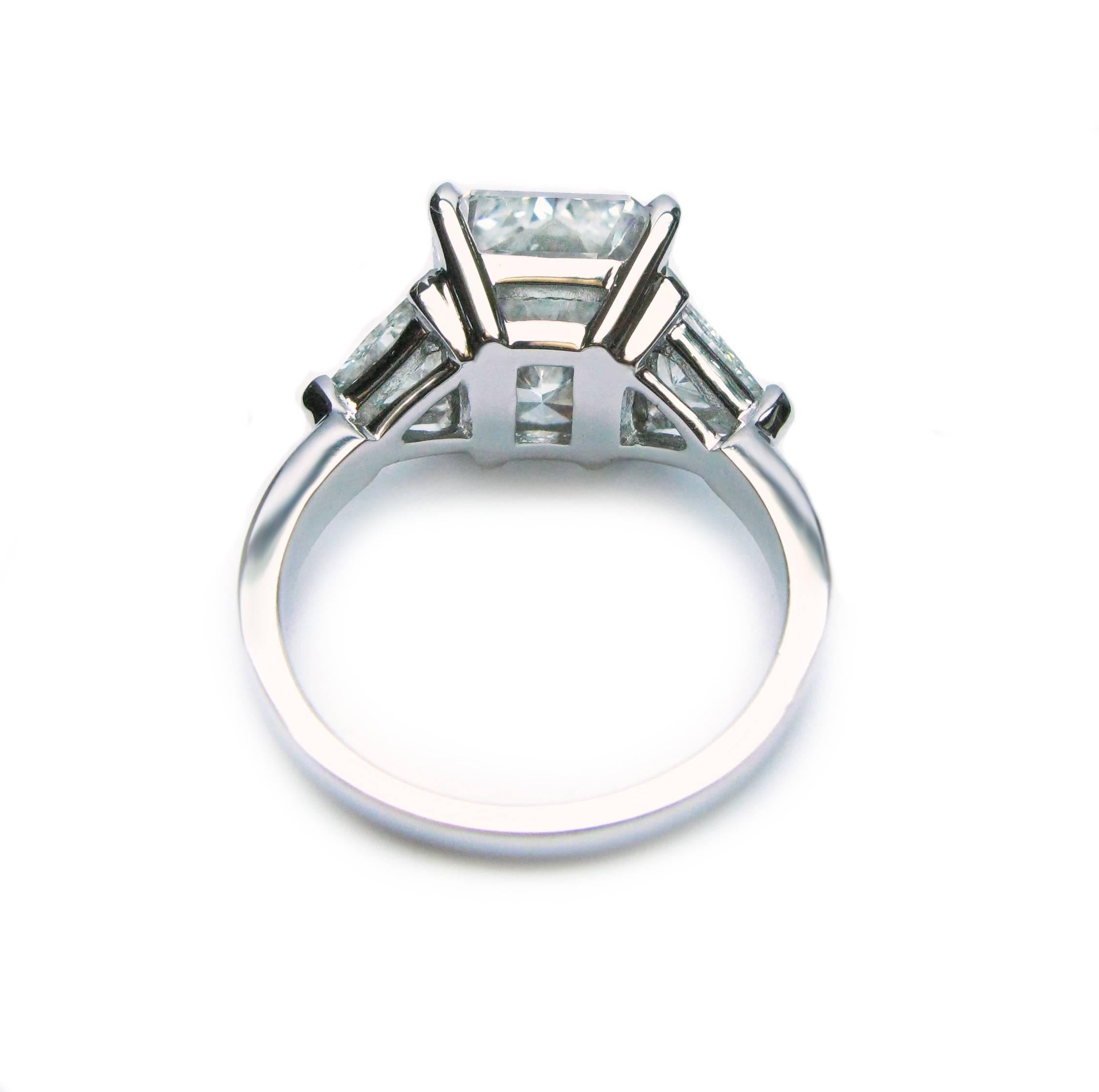 5.00 Carat GIA Cert Radiant Diamond Platinum Engagement Ring 2