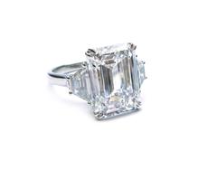 8.51 Carat GIA Cert Emerald Diamond Platinum Ring
