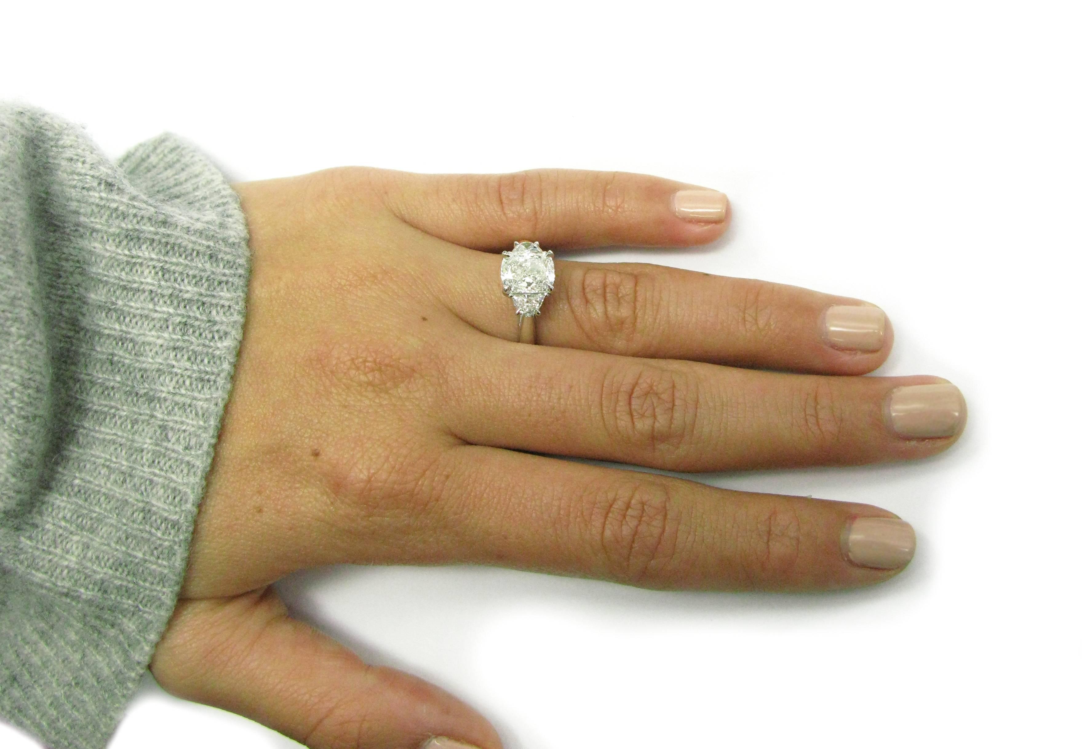 2.07 Carat Cushion Diamond Platinum Engagement Ring 4