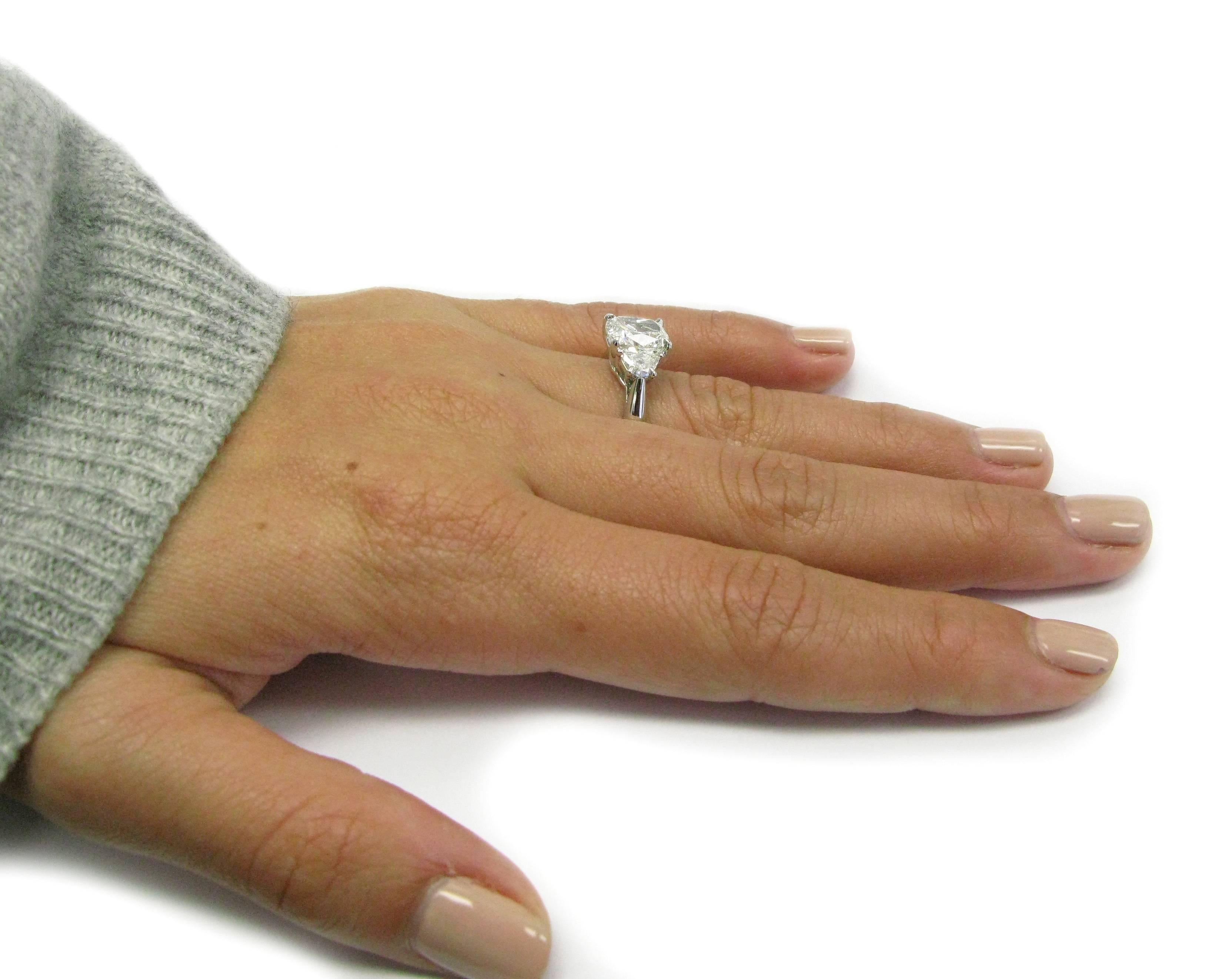 2.07 Carat Cushion Diamond Platinum Engagement Ring 2