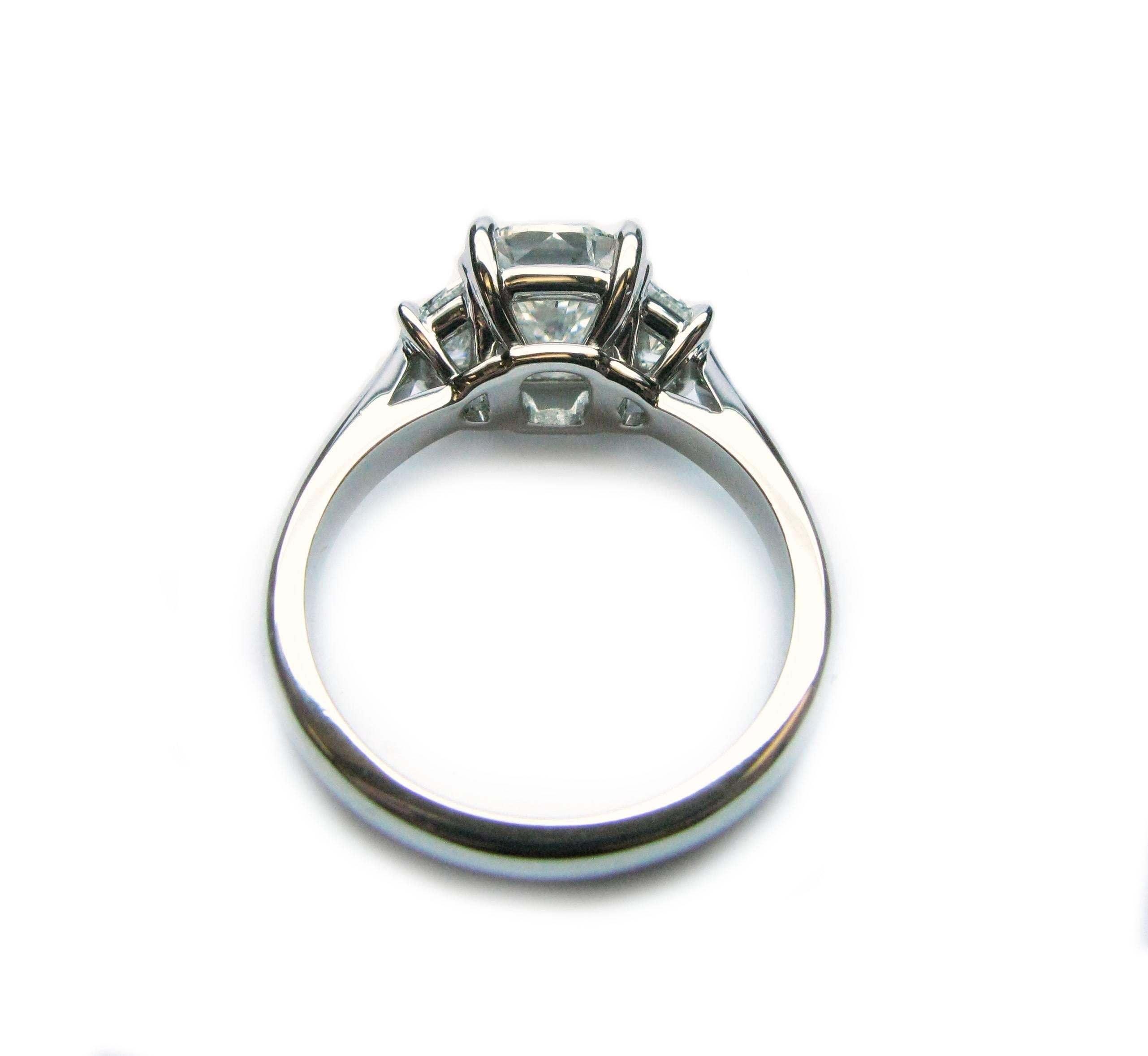 2.07 Carat Cushion Diamond Platinum Engagement Ring 1