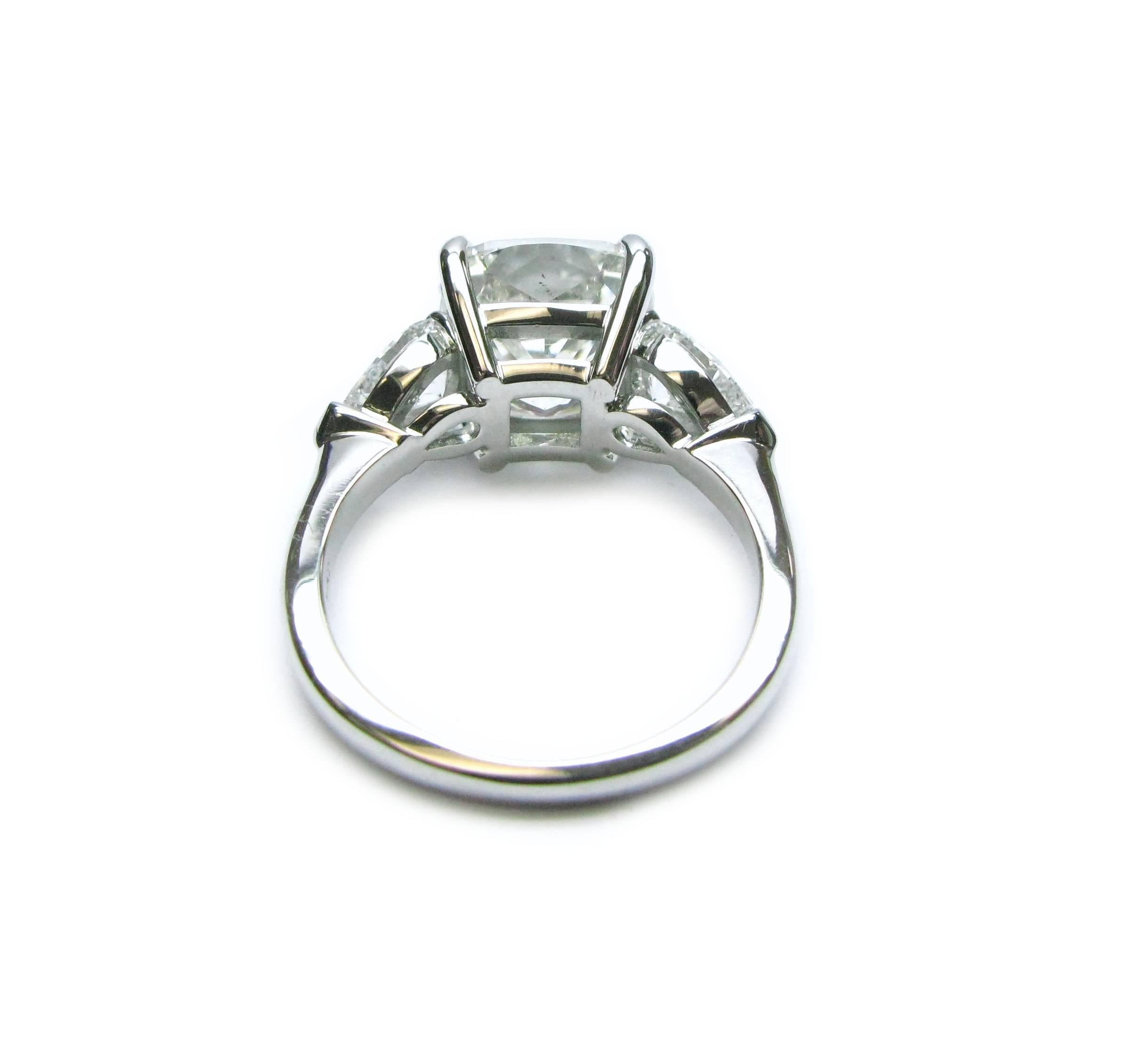5.05 Carat GIA Cert Cushion Diamond Platinum Engagement Ring 1