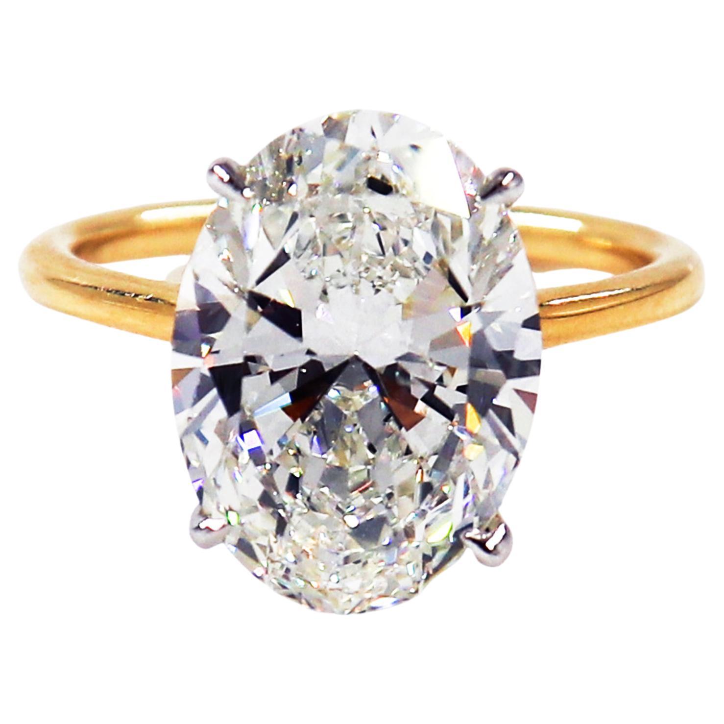 J. Birnbach 5.36 carat GIA Certified I SI2 Oval Diamond Ring