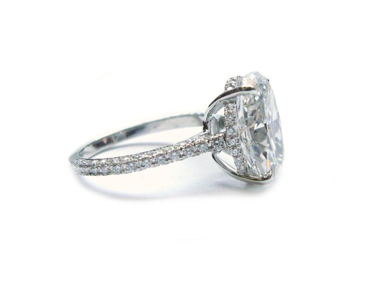 5.00 Carat GIA Cert Oval Diamond Platinum Engagement Ring at 1stDibs