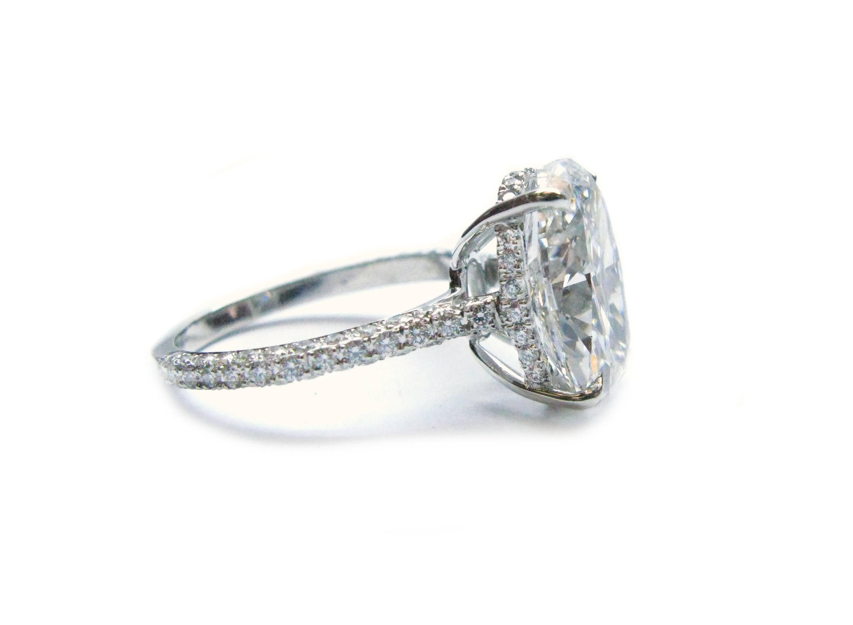 Oval Cut 5.00 Carat GIA Cert Oval Diamond Platinum Engagement Ring