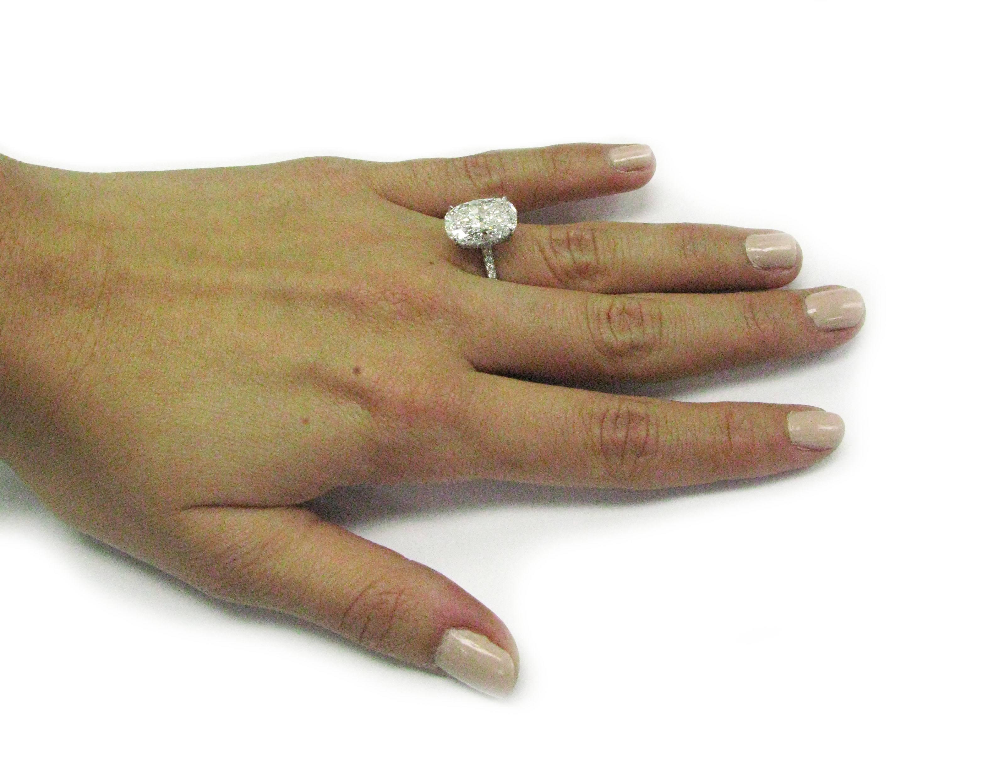 5.00 Carat GIA Cert Oval Diamond Platinum Engagement Ring 1