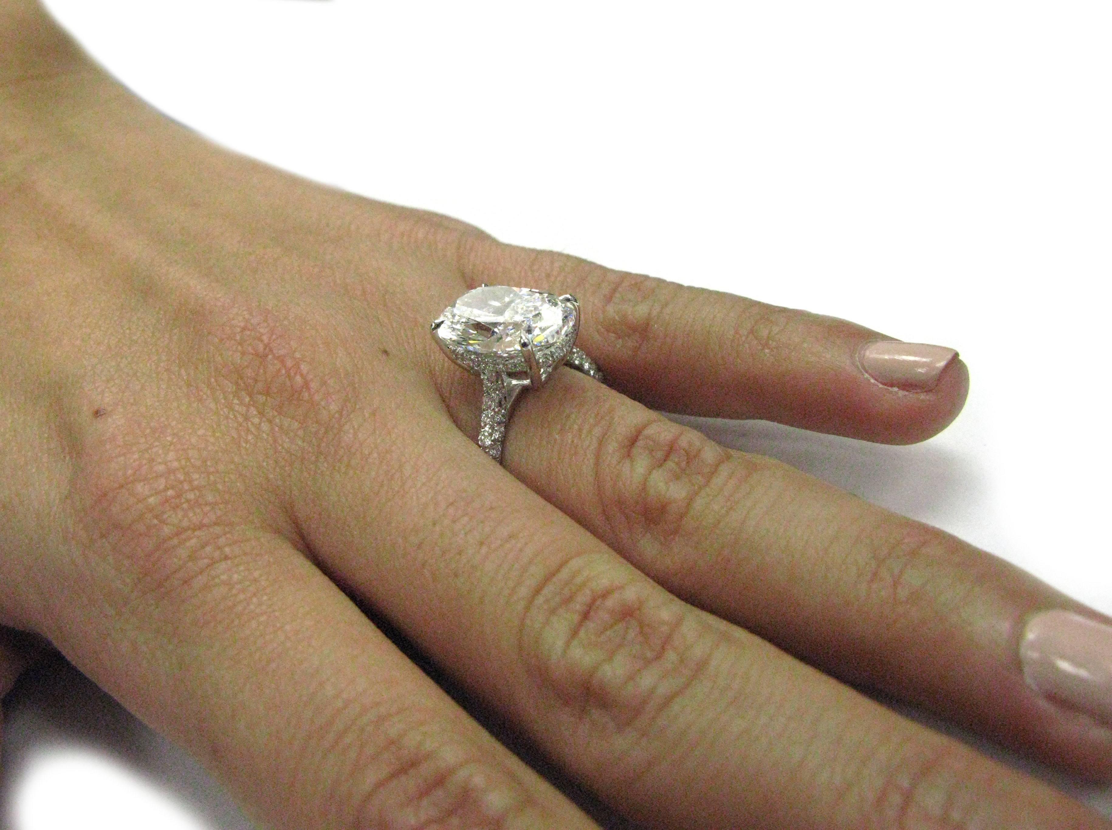 5.00 Carat GIA Cert Oval Diamond Platinum Engagement Ring 3