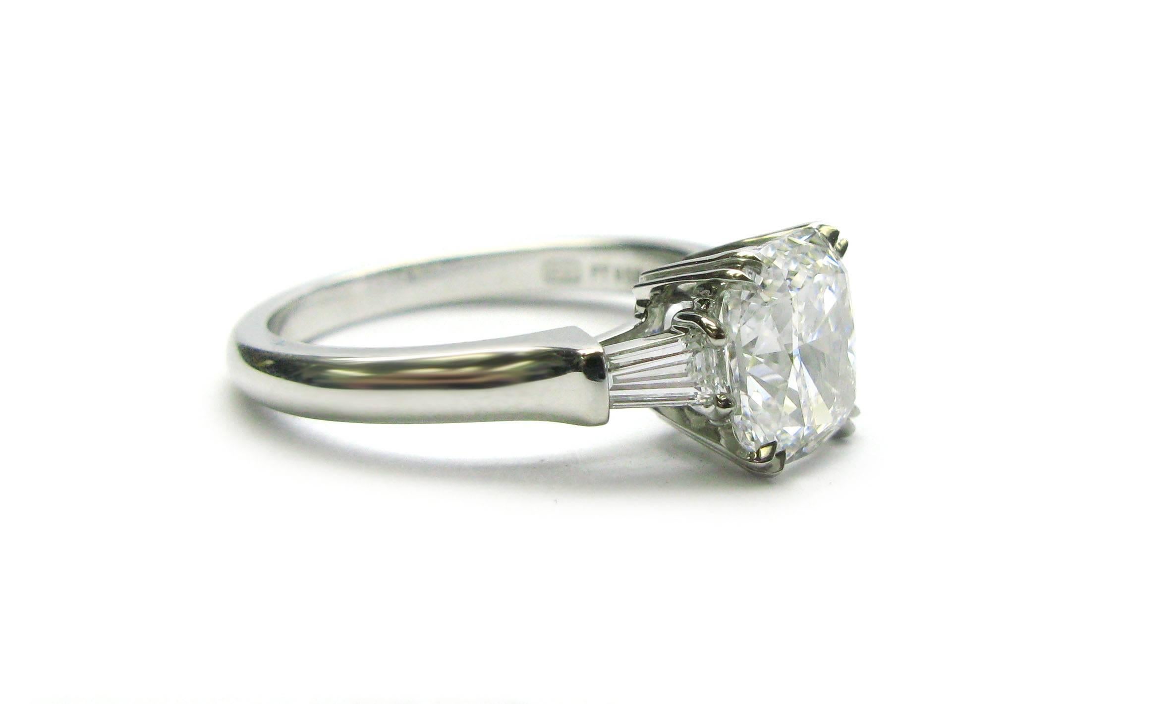 harry winston cushion cut with baguettes