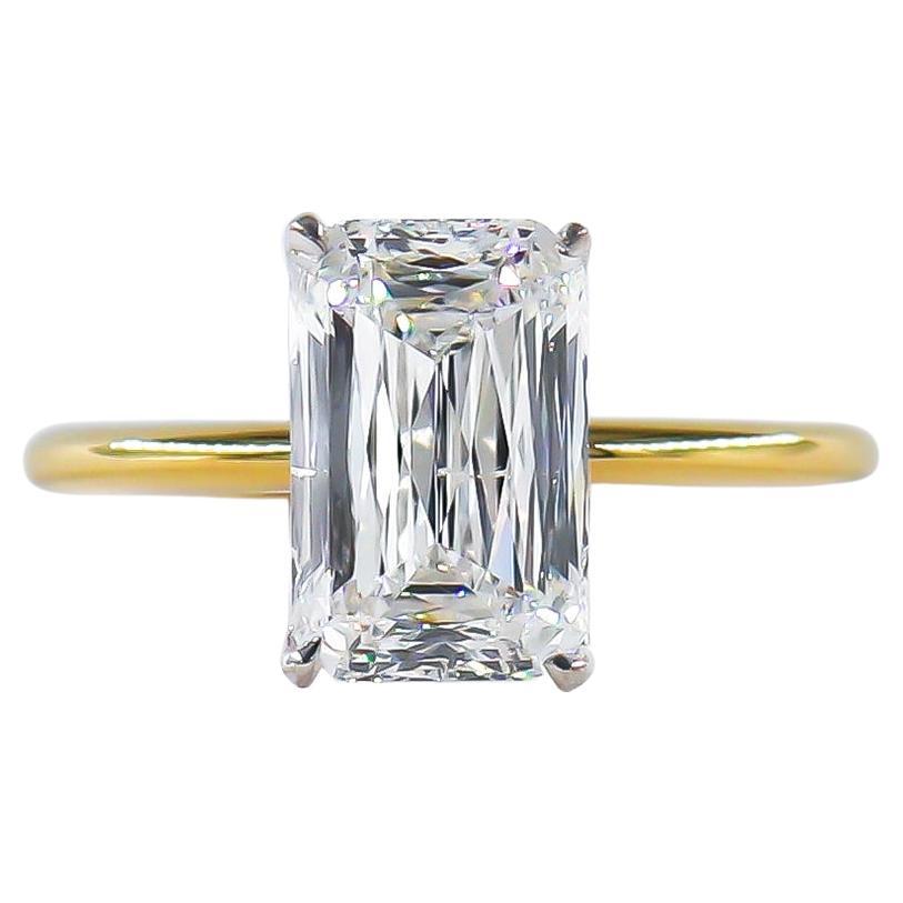 J. Birnbach GIA Certified 3.03 carat Criss-Cut Diamond Solitaire Engagement Ring