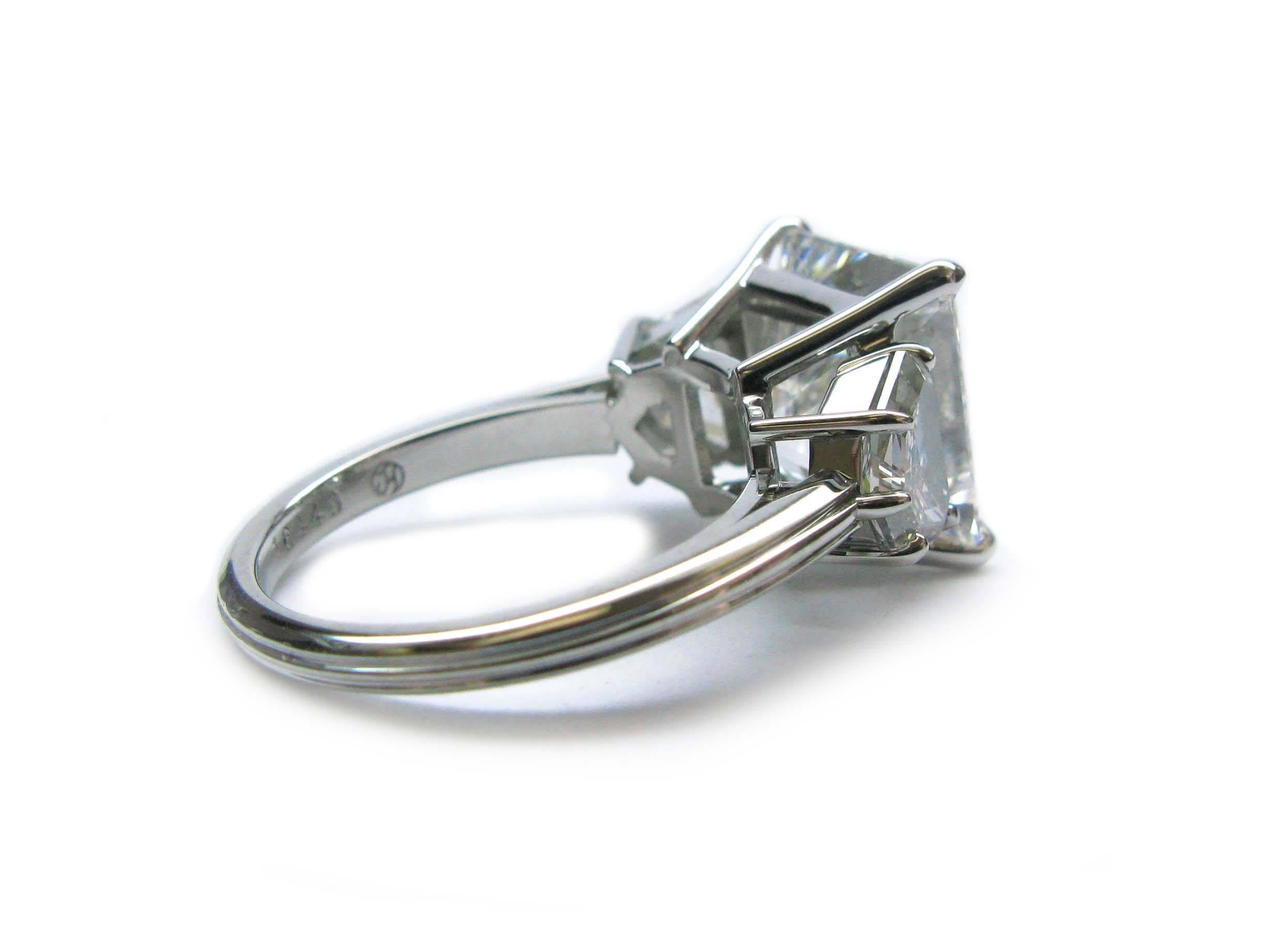 6.05 Carat GIA Cert Radiant Diamond Platinum Ring 1