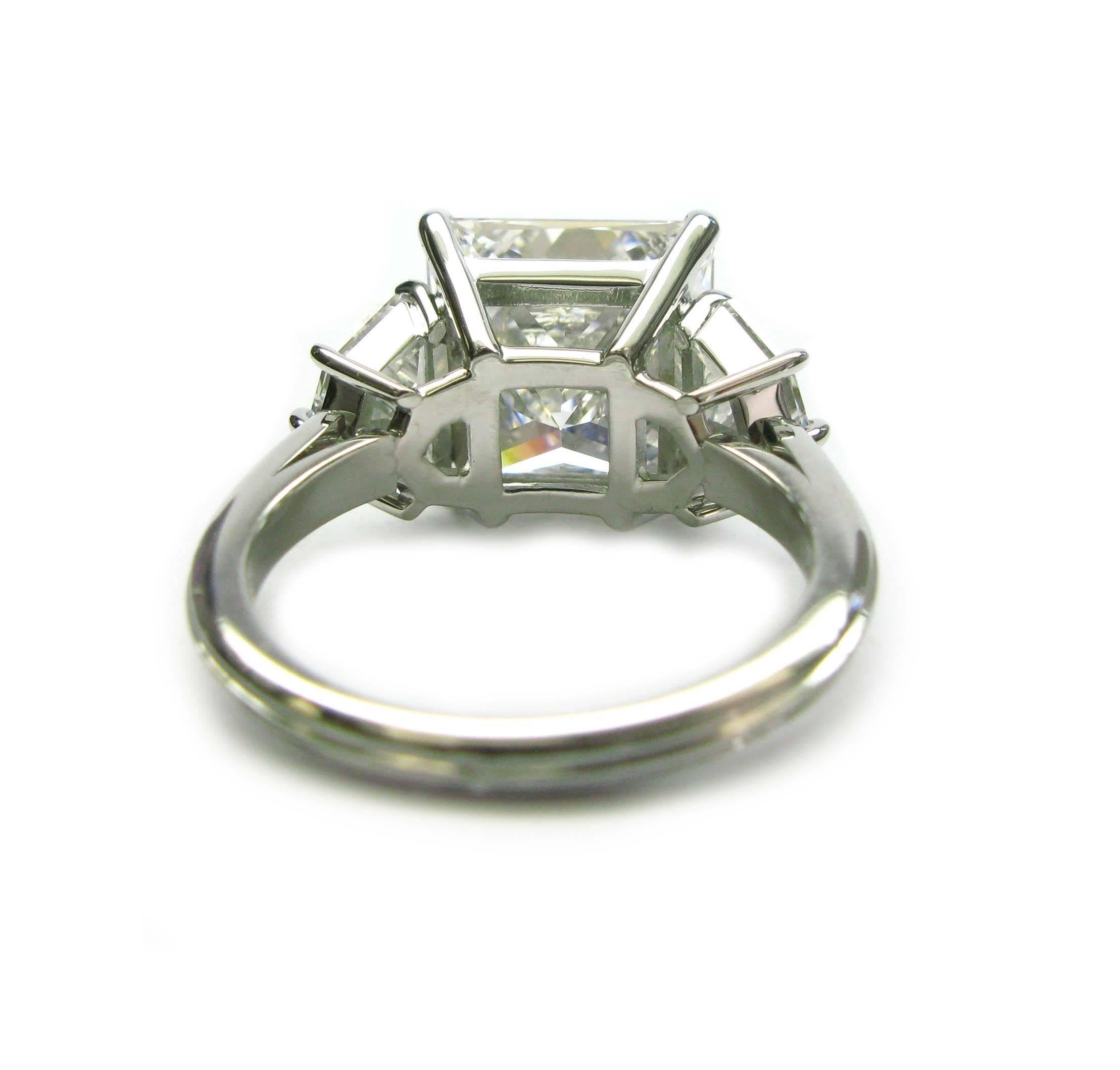 6.05 Carat GIA Cert Radiant Diamond Platinum Ring 2