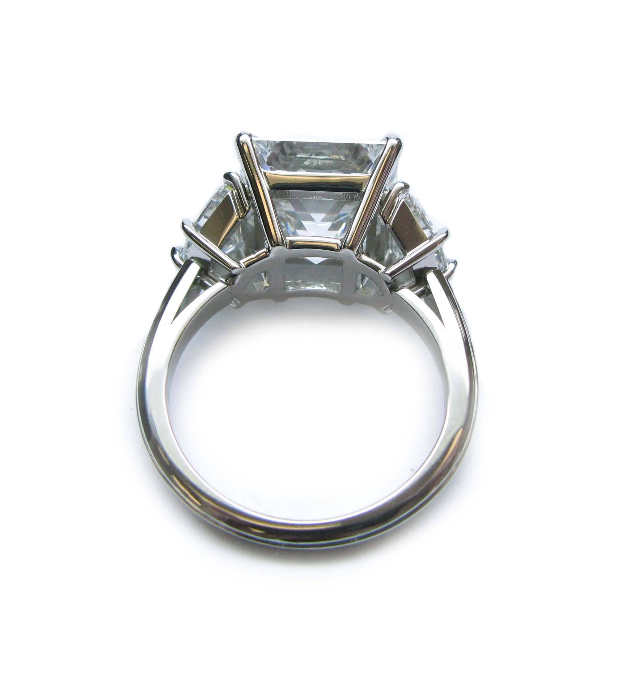 6.05 Carat GIA Cert Radiant Diamond Platinum Ring 3