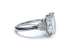 4.04 Carat Cushion Brilliant Diamond Platinum Ring