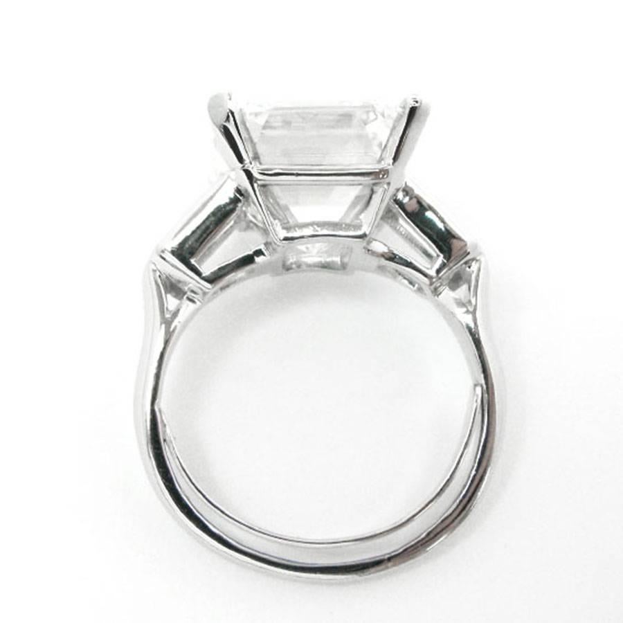 11.19 Carat GIA Emerald Cut Diamond Platinum Ring by J. Birnbach 1