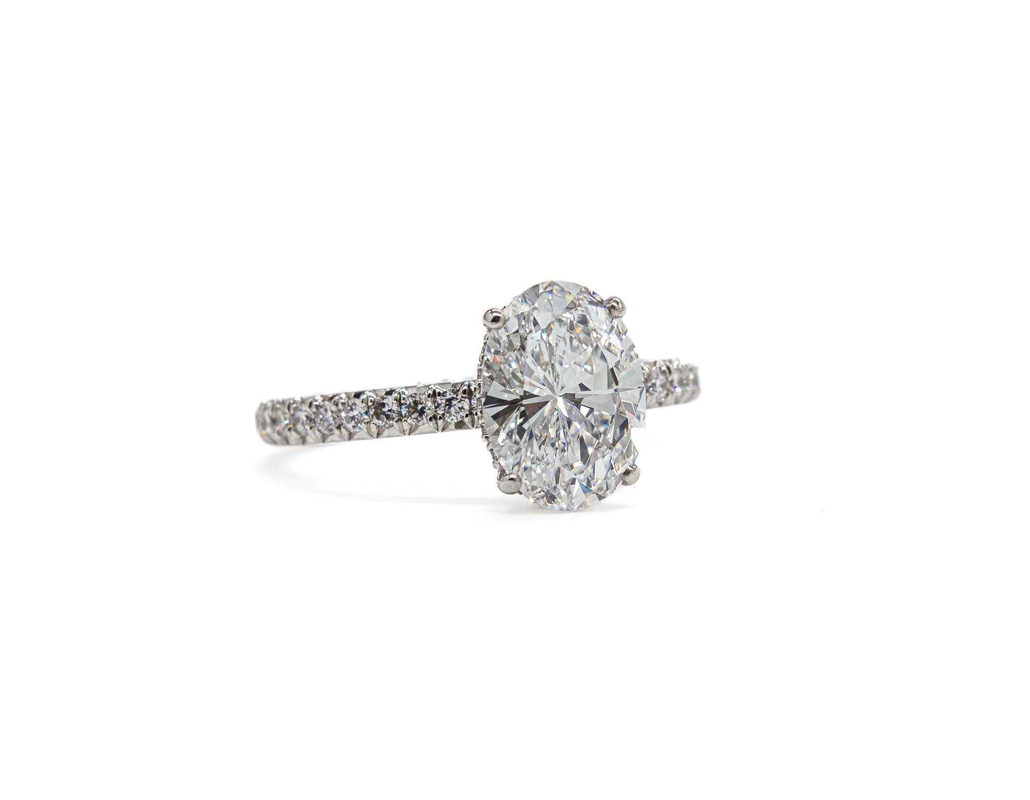 J. Birnbach GIA zertifiziert 1,66 Karat D VVS2 Oval Diamant Solitär Ring (Zeitgenössisch) im Angebot